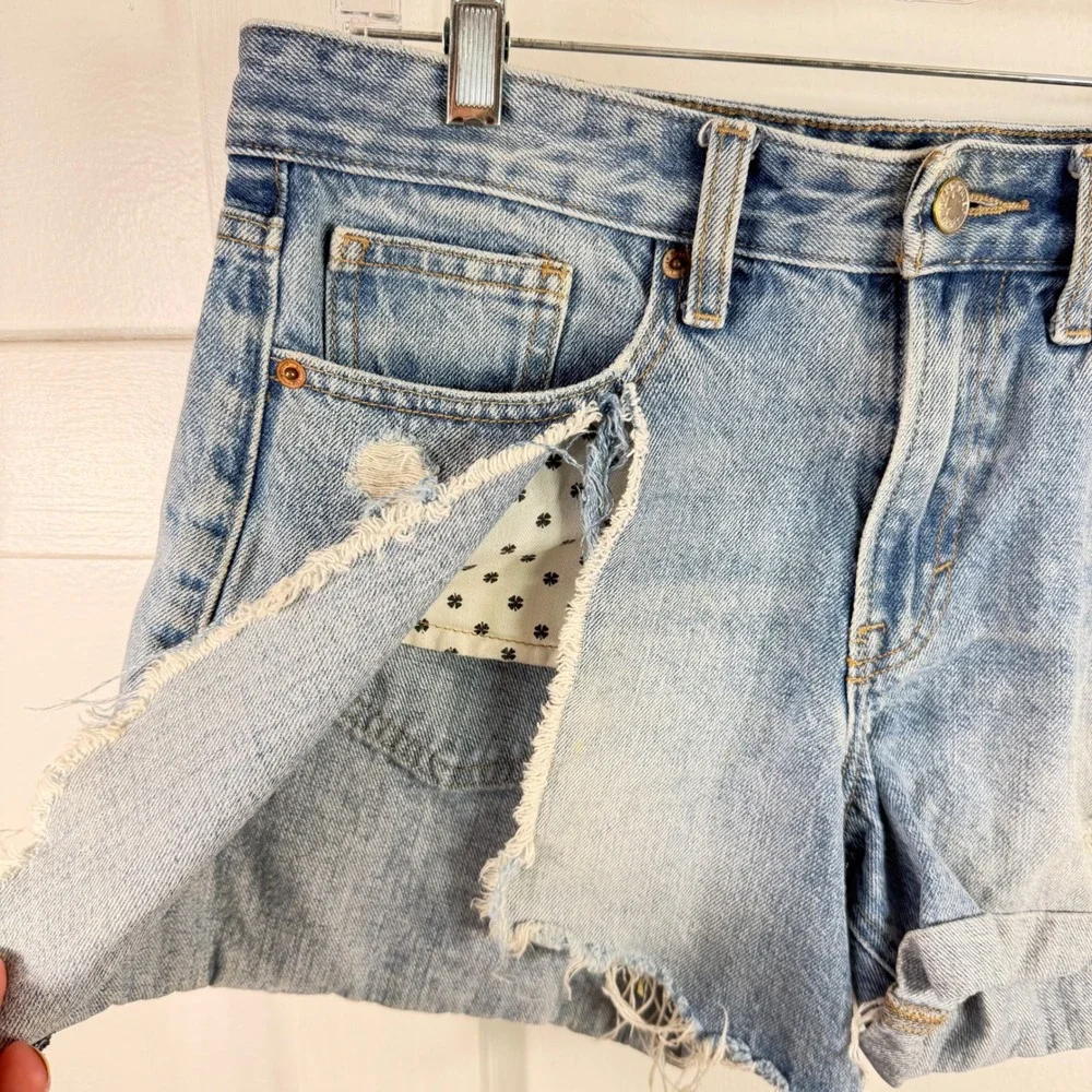Lucky‎ Brand Womens Light Wash Distressed Denim Cutoff Shorts Size 8 29 *altered